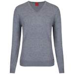 V-Pullover von Olymp, in der Farbe Grau, aus Schurwolle, andere Perspektive, Vorschaubild