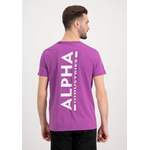 T-Shirt von alpha industries, in der Farbe Lila, andere Perspektive, Vorschaubild