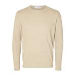 Rundhalspullover von Selected Homme, in der Farbe Beige, aus Baumwolle, andere Perspektive, Vorschaubild