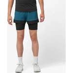 Sportshorts von Salomon, in der Farbe Blau, aus Polyester, andere Perspektive, Vorschaubild