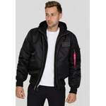 Bomberjacke von alpha industries, in der Farbe Schwarz, aus Polyester, andere Perspektive, Vorschaubild