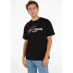 T-Shirt von TOMMY JEANS Plus, in der Farbe Schwarz, aus Jersey, Vorschaubild