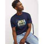 T-Shirt von jack & jones, in der Farbe Blau, aus Baumwolle, andere Perspektive, Vorschaubild