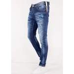 Slim Fit Jeans von True Rise, in der Farbe Blau, aus Baumwolle, andere Perspektive, Vorschaubild