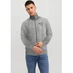 Sweatjacke von jack & jones, in der Farbe Grau, aus Polyester, andere Perspektive, Vorschaubild