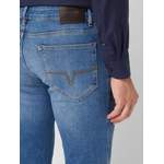 Stretch Jeans, in der Farbe Blau, aus Polyester, andere Perspektive, Vorschaubild