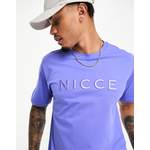T-Shirt von Nicce, in der Farbe Blau, aus Baumwolle, Vorschaubild