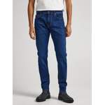 Slim Fit Jeans, in der Farbe Blau, aus Polyester, andere Perspektive, Vorschaubild