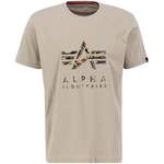 T-Shirt von alpha industries, in der Farbe Gelb, aus Jersey, andere Perspektive, Vorschaubild