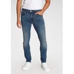 Slim Fit Jeans, in der Farbe Blau, aus Elasthan, Vorschaubild