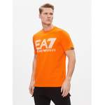 T-Shirt von EA7 Emporio Armani, in der Farbe Orange, aus Baumwolle, Vorschaubild