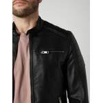 Kunstlederjacke von jack & jones, in der Farbe Schwarz, aus Polyester, andere Perspektive, Vorschaubild