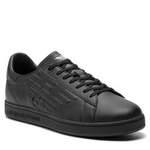 Sneakers von EA7 Emporio Armani, in der Farbe Schwarz, aus Leder, andere Perspektive, Vorschaubild