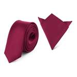 Schmale Krawatte von Ladeheid, in der Farbe Rot, aus Polyester, andere Perspektive, Vorschaubild