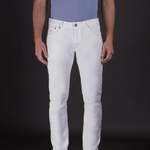 Slim Fit Jeans von Moorer, in der Farbe Weiss, aus Denim, andere Perspektive, Vorschaubild