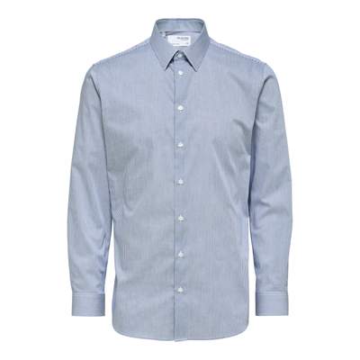 Preisvergleich für Selected Homme - Gestreiftes Oxford-Hemd in Dunkelgrau,  aus Baumwolle, Größe L, GTIN: 5715324860739 | Ladendirekt