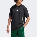 T-Shirt von Adidas Sportswear, in der Farbe Schwarz, aus Baumwolle, andere Perspektive, Vorschaubild