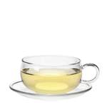 Glas-Teetasse und der Marke tea exclusive