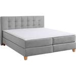 Boxspringbett von home affaire, in der Farbe Grau, aus Samtstoff, andere Perspektive, Vorschaubild