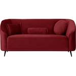 2/3-Sitzer Sofa von Leonique, in der Farbe Rot, aus Bouclé, andere Perspektive, Vorschaubild