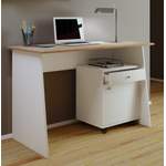 Schreibtisch von VCM, in der Farbe Weiss, aus Holzwerkstoff, andere Perspektive, Vorschaubild