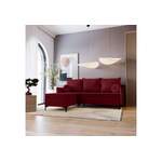 Ecksofa von Stylefy, in der Farbe Rot, aus Velours, andere Perspektive, Vorschaubild