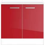 Küchen-Unterschrank, in der Farbe Rot, aus Hochglanz, andere Perspektive, Vorschaubild