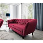 2/3-Sitzer Sofa von Fun Moebel, in der Farbe Rot, aus Velvet, andere Perspektive, Vorschaubild