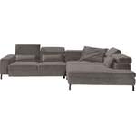 Ecksofa von GALLERY M branded by Musterring, in der Farbe Grau, aus Velours, andere Perspektive, Vorschaubild