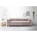 Schlafsofa von PLACES OF STYLE, in der Farbe Rosa, aus Samtvelours, andere Perspektive, Vorschaubild