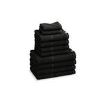 Handtuch-Set von Kushel, in der Farbe Schwarz, aus Baumwolle, andere Perspektive, Vorschaubild