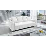 2/3-Sitzer Sofa von Fun Möbel, in der Farbe Weiss, aus Samtstoff, andere Perspektive, Vorschaubild