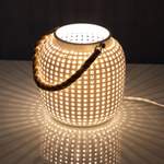 Beistelltischlampe von Nino Leuchten, in der Farbe Weiss, aus Keramik, Vorschaubild