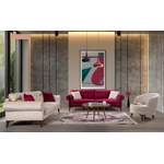Sofagarnitur von JVmoebel, in der Farbe Rosa, aus Stoff, andere Perspektive, Vorschaubild