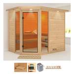 Sauna-Kabine von Karibu, in der Farbe Beige, aus Naturbelassen, Vorschaubild