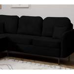 Ecksofa von Stylefy, in der Farbe Schwarz, aus Velours, andere Perspektive, Vorschaubild