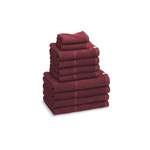 Handtuch-Set von Kushel, in der Farbe Rot, aus Baumwolle, andere Perspektive, Vorschaubild