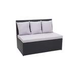 2/3-Sitzer Sofa von MCW, in der Farbe Schwarz, aus Rattan, andere Perspektive, Vorschaubild
