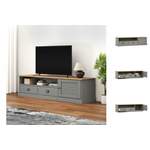 TV-Schrank von vidaXL, in der Farbe Grau, aus Holz, andere Perspektive, Vorschaubild