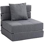 2/3-Sitzer Sofa von HOMCOM, in der Farbe Grau, aus Stoff, andere Perspektive, Vorschaubild