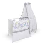 Babybett von jonka, in der Farbe Weiss, aus Holzfaserplatte, andere Perspektive, Vorschaubild
