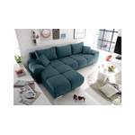 Ecksofa von Stylefy, in der Farbe Blau, aus Strukturstoff, andere Perspektive, Vorschaubild