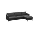 Ecksofa von FLEXLUX, in der Farbe Schwarz, aus Echtleder, andere Perspektive, Vorschaubild