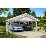 Carport von Skanholz, in der Farbe Weiss, aus Holz, andere Perspektive, Vorschaubild