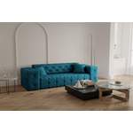 2/3-Sitzer Sofa von Fun Moebel, in der Farbe Blau, aus Velvet, andere Perspektive, Vorschaubild