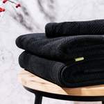 Saunatuch von Kushel Towels, in der Farbe Schwarz, aus Baumwolle, andere Perspektive, Vorschaubild