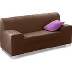 2/3-Sitzer Sofa von DOMO collection, in der Farbe Braun, aus Kunstleder, andere Perspektive, Vorschaubild