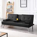 2/3-Sitzer Sofa von Yaheetech, in der Farbe Schwarz, andere Perspektive, Vorschaubild
