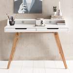 Schreibtisch von FineBuy, in der Farbe Weiss, aus Massivholz, andere Perspektive, Vorschaubild