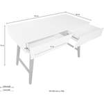 Schreibtisch von andas, in der Farbe Weiss, aus Holz, andere Perspektive, Vorschaubild